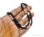 Garnet and pearl beads necklace made with natural garnet and pearl beads