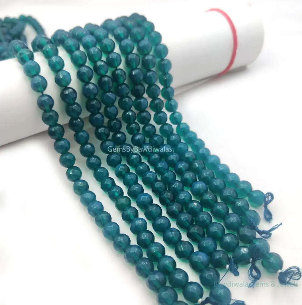 Teal Blue Crystal Glass Beads