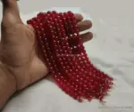Cherry Red Crystal Glass Faceted Round Beads